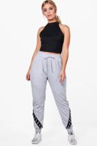 Boohoo Plus Kerry Lace Up Detail Sweat Pant Grey