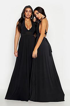 Boohoo Plus Slinky Multiway Maxi Dress