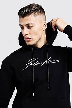 Boohoo Man Autograph Iridescent Print Hoodie