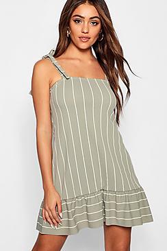 Boohoo Stripe Peplum Hem Shift Dress