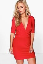 Boohoo Plus Sofia Slinky Ruch Waist Dress