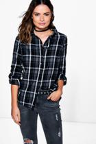 Boohoo Mandy Oversized Flannel Shirt Multi