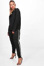 Boohoo Plus Abbie Sports Trim Lounge Suit