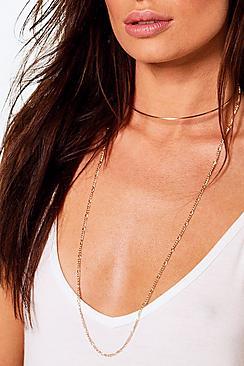 Boohoo Aleena Fine Chain Layered Choker