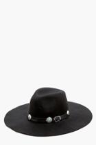 Boohoo Tegan Western Belt Detail Hat Black