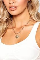 Boohoo Crown Coin Chunky Chain Necklace