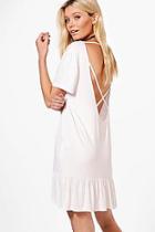 Boohoo Alana Caged Back Drop Hem Shift Dress