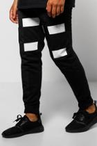 Boohoo Skinny Fit Colour Block Joggers With Tape Black