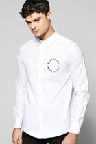 Boohoo Always Got It Mono Print Long Sleeve Shirt White