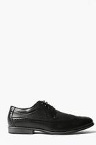 Boohoo Black Textured Brogues With Perforated Detail