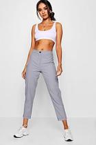 Boohoo Petite Jessica Check Woven Tapered Trousers