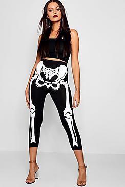 Boohoo Halloween Skeleton 3/4 Legging