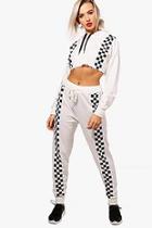 Boohoo Jasmine Fit Chequered Front Panel Jogger