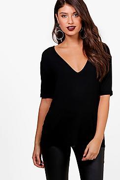 Boohoo Oversized V Neck T-shirt