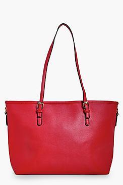 Boohoo Millie Buckle Detail Shopper Tote