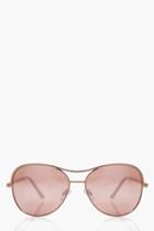 Boohoo Georgia Textured Gold Bar Aviator Sunglasses Gold