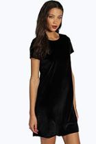 Boohoo Tall Natalia Velvet Shift Dress