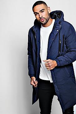 Boohoo Quilted Parka Coat