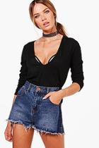 Boohoo Harriet Extreme Plunge Knitted Top