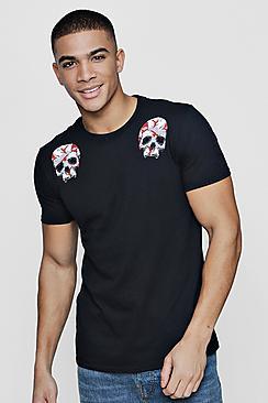 Boohoo Camo Skull Print T-shirt