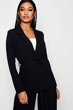 Boohoo Fliss Belted Blazer