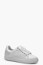 Boohoo Sophia Lazer Cut Panel Trainers