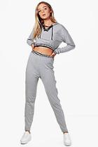 Boohoo Alexia Eyelet Hoddie & Jogger Set