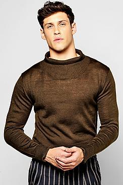 Boohoo Longline Turtle Neck Jumper
