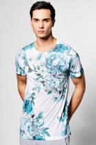 Boohoo Faded Palm Sublimation T Shirt White