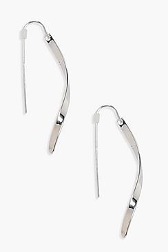 Boohoo Amelia Curved Line Drop Earrings