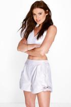 Boohoo Inga Solid Colour Tie Side Shorts Stone
