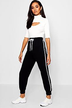 Boohoo Petite Side Stripe Fleece Jogger