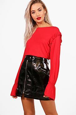 Boohoo Lauren Ruffle Detail Top