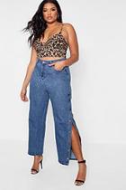 Boohoo Plus Lindsey Popper Side Jean