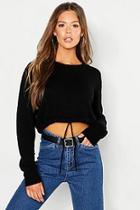 Boohoo Neon Ruched Hem Soft Knit Sweater