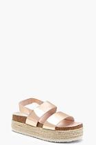 Boohoo Espadrille 2 Strap Flatform Sandals