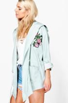 Boohoo Alisha Embroidered Lightweight Parka Green