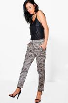 Boohoo Emily Jacquard Slim Fit Woven Trousers Multi