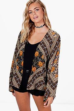 Boohoo Ava Printed Kimono
