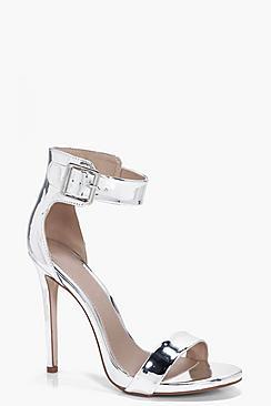 Boohoo Katherine Metallic 2 Part Heels