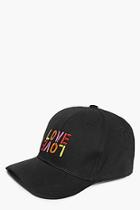 Boohoo Rainbow Double Love Embroidered Cap