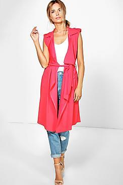 Boohoo Abigail Sleeveless Waterfall Duster
