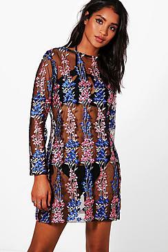 Boohoo Embroidered Beach Dress