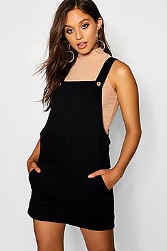 Boohoo Pocket Front Denim Pinafore