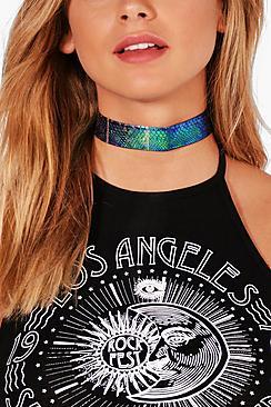 Boohoo Lexi Holographic Mermaid Effect Choker