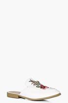 Boohoo Charlotte Floral Embroidered Mule Loafer