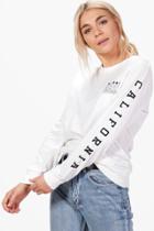 Boohoo Lizzie Slogan Sleeve Oversized T-shirt Cream