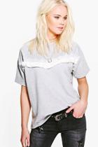 Boohoo Myah Frill Detail T-shirt Grey