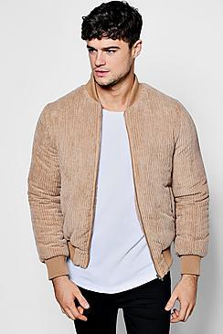 Boohoo Sand Padded Corduroy Bomber Jacket