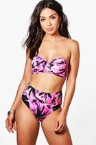 Boohoo Nice Neon Palm Underwired H/w Bikini